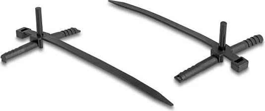 Kabelbinder DeLOCK 150 x 7 mm me dübel, 100 copë, i zi