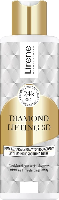 Tonik për fytyrë Lirene Diamond Lifting 3D Anti-Wrinkle Soothing për femra, 200ml