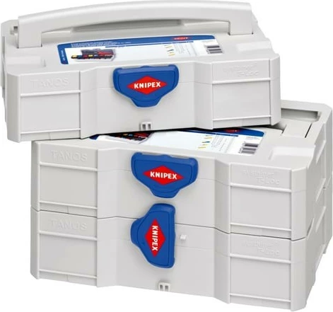 Set veglash Knipex Crimpsortiment për lidhës kabllosh, kasë, zi/blu/kuqe