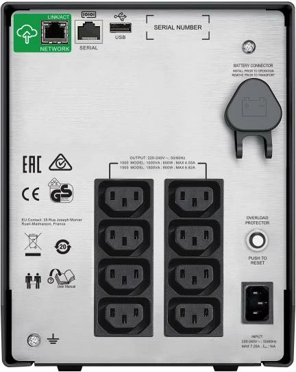 UPS APC Smart-UPS SMC1500IC, SmartConnect, USB, ekran LCD, kohë rezervë 4–9 min, e zezë