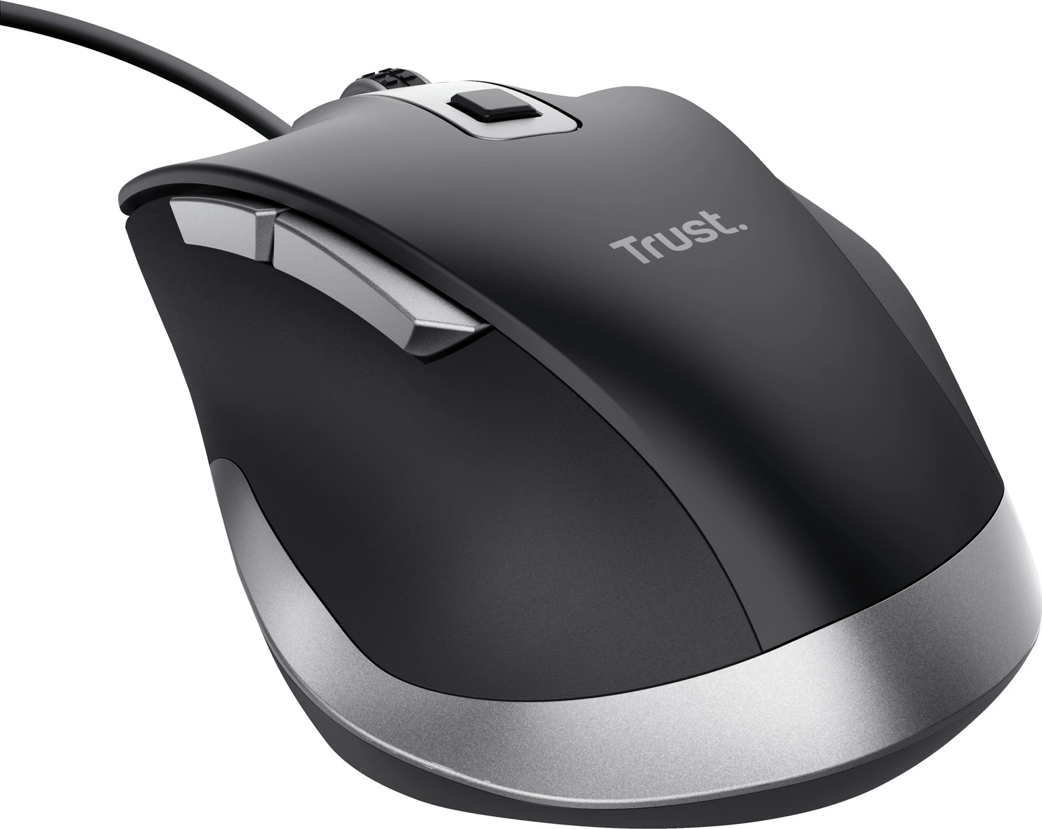 Maus Trust Fyda Komfort ECO, USB, 5000 DPI, e zezë