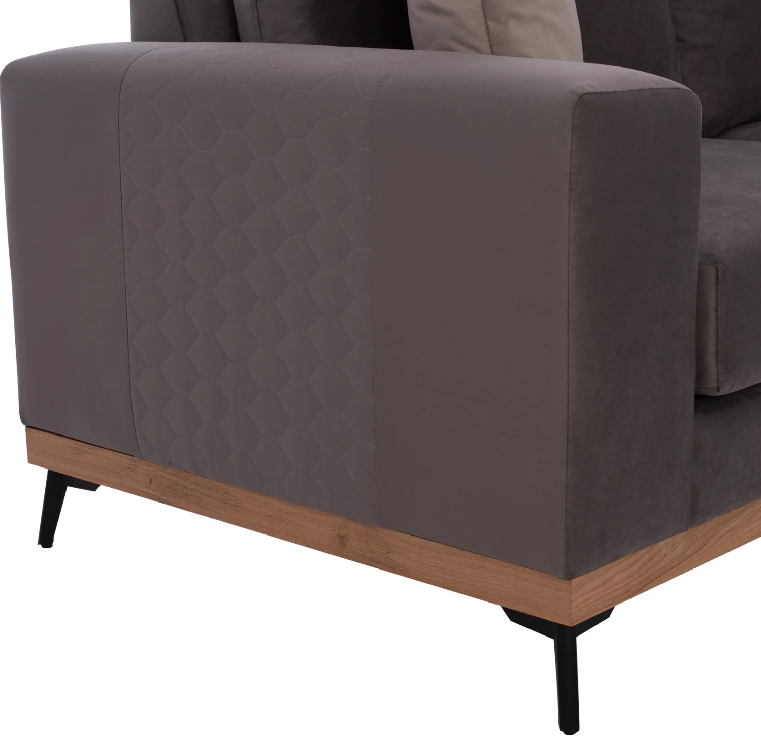 MESINA corner sofa, gray, high leg, 2pcs, right corner, stain-resistant and water-repellent fabric
