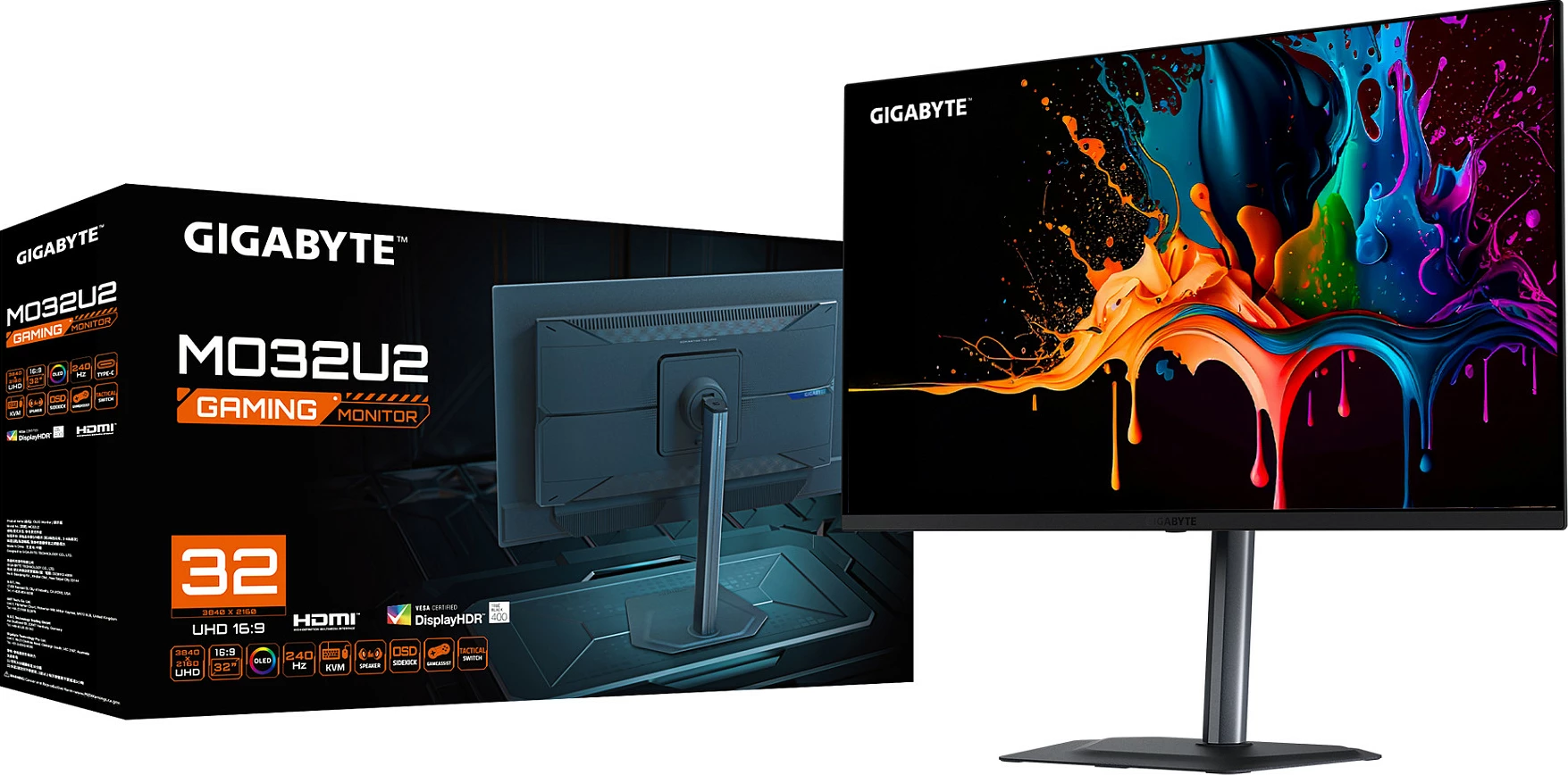 Monitor gaming Gigabyte MO32U2, 31.5" 4K UHD QD-OLED, 240Hz, FreeSync Premium Pro