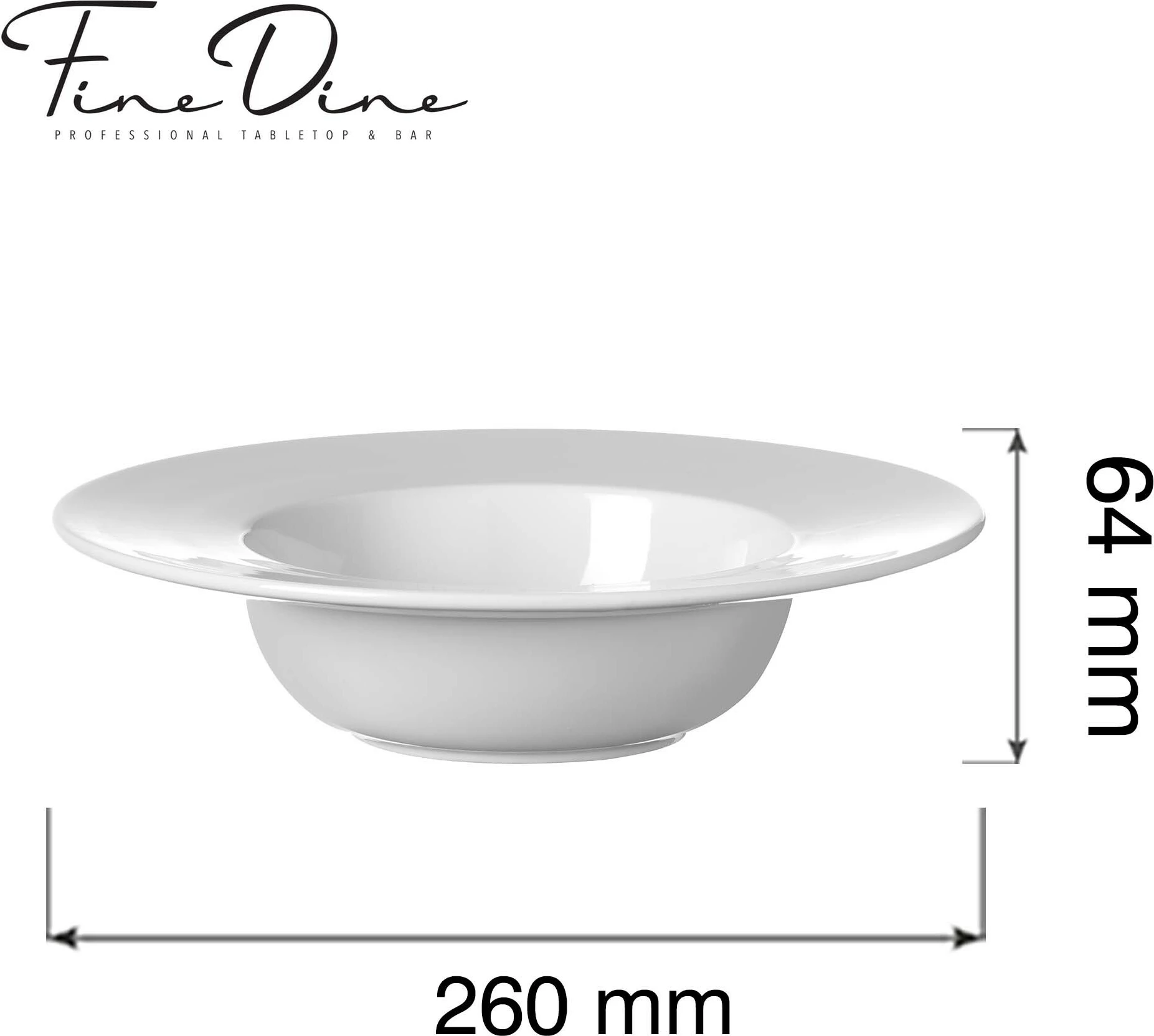 Pjatë paste Fine Dine Pure Crema 260 mm, set 3 copë, krem