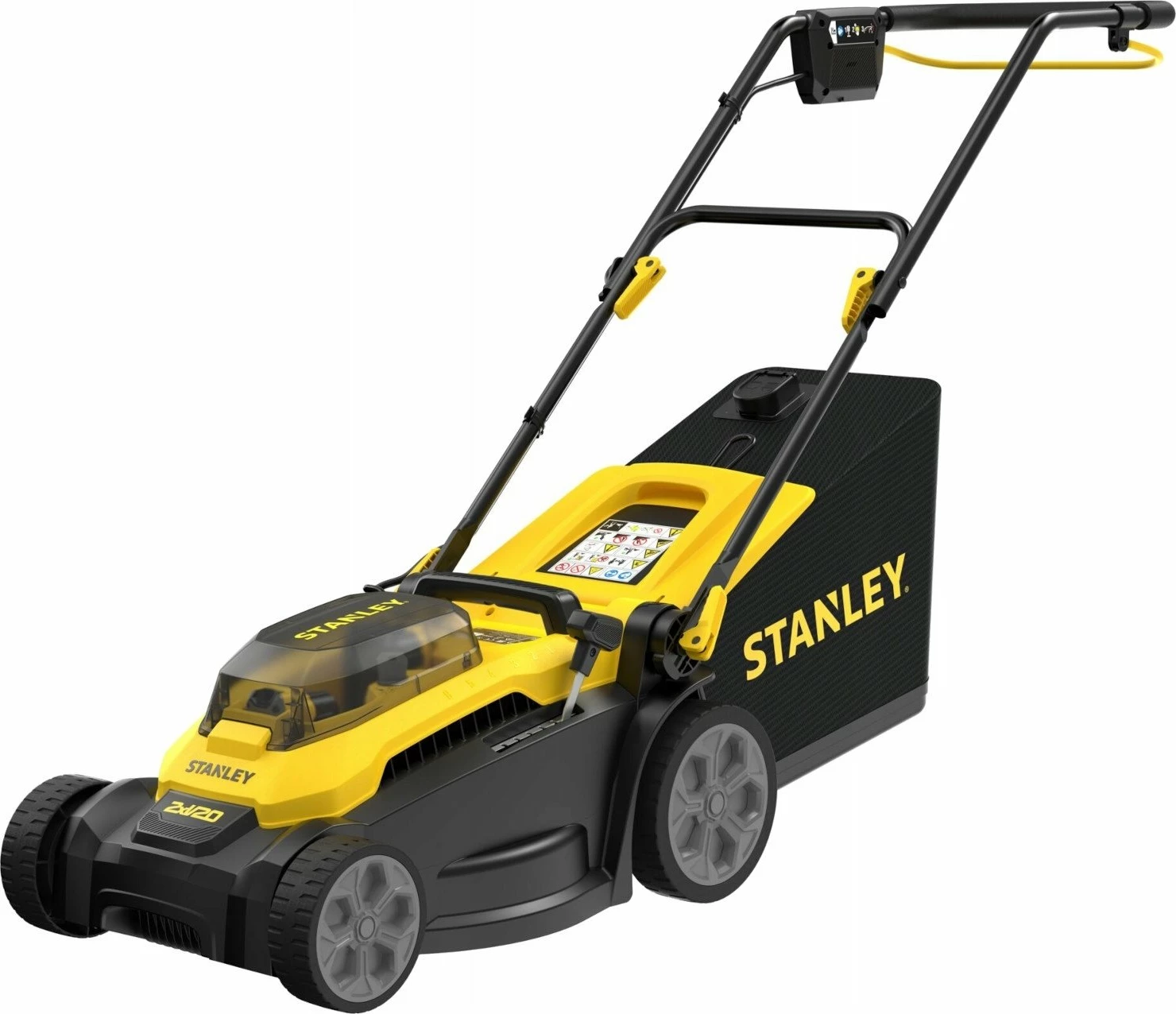Kositëse bari me bateri Stanley SCMWP3701M2 37 cm 36V (2x18V) 2x4Ah, verdhë/zezë, set me 2 bateri + 2 karikues