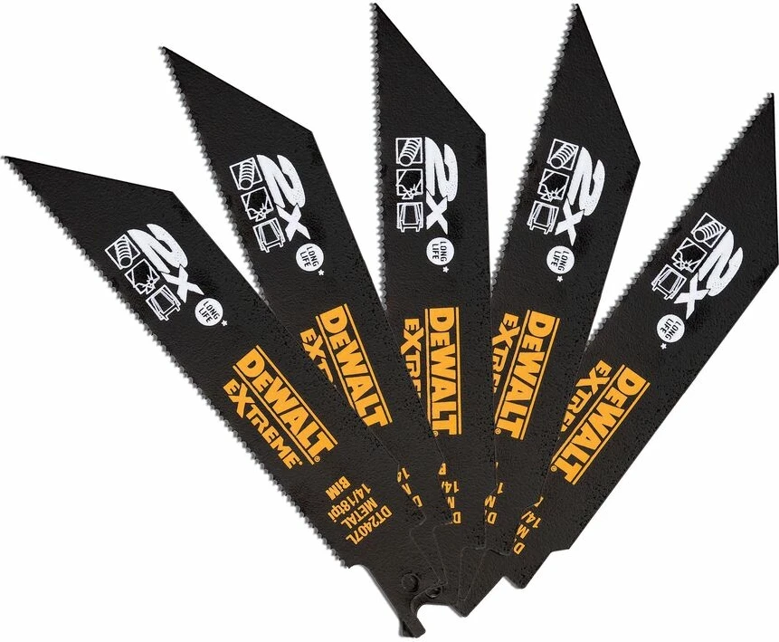 List sharrë reciproke DeWalt DT2407L 152 mm 14/18 TPI për metal, set 5 copë
