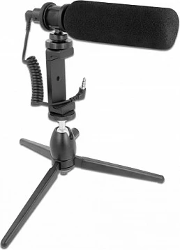 Mikrofon Shotgun DeLOCK Vlog, 3.5 mm, superkardioid, -23 dB, i lidhur, i zi