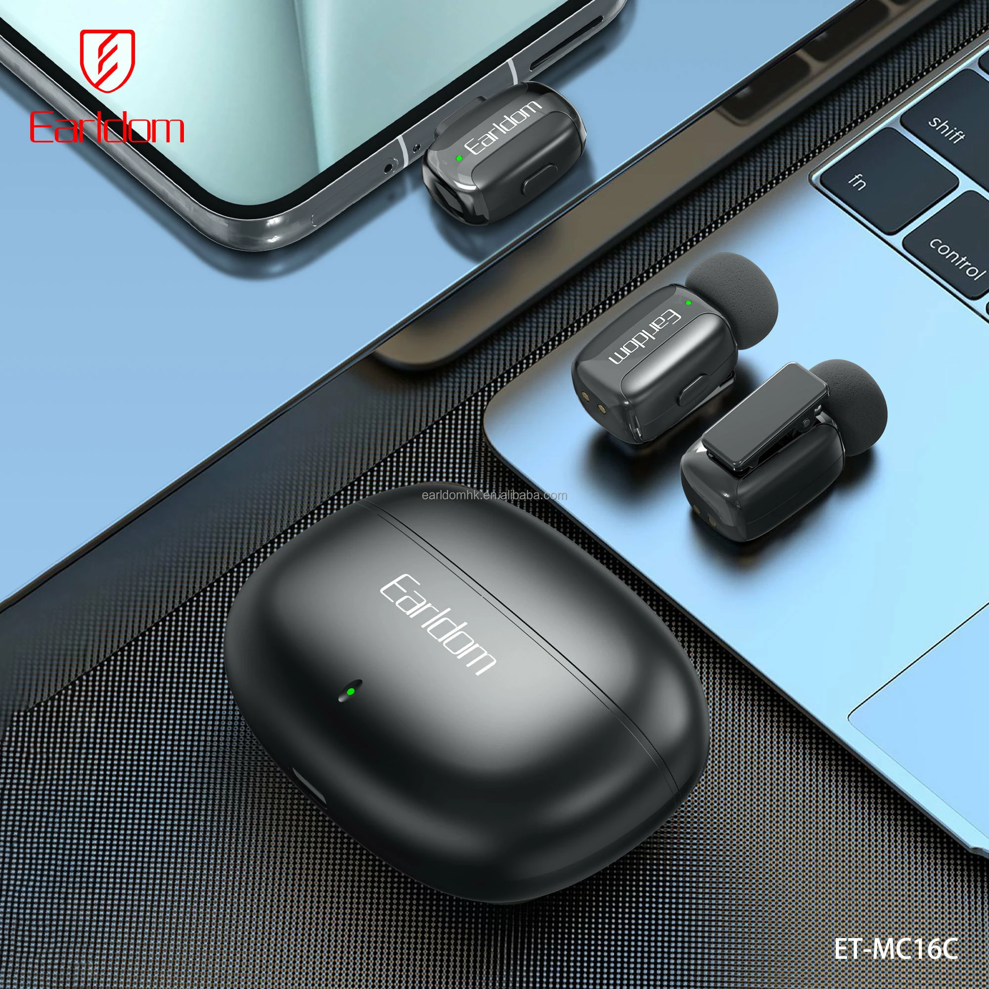 Set Mikrofonash Wireless me Kuti Karikimi për Regjistrim – Earldom ET-MC10