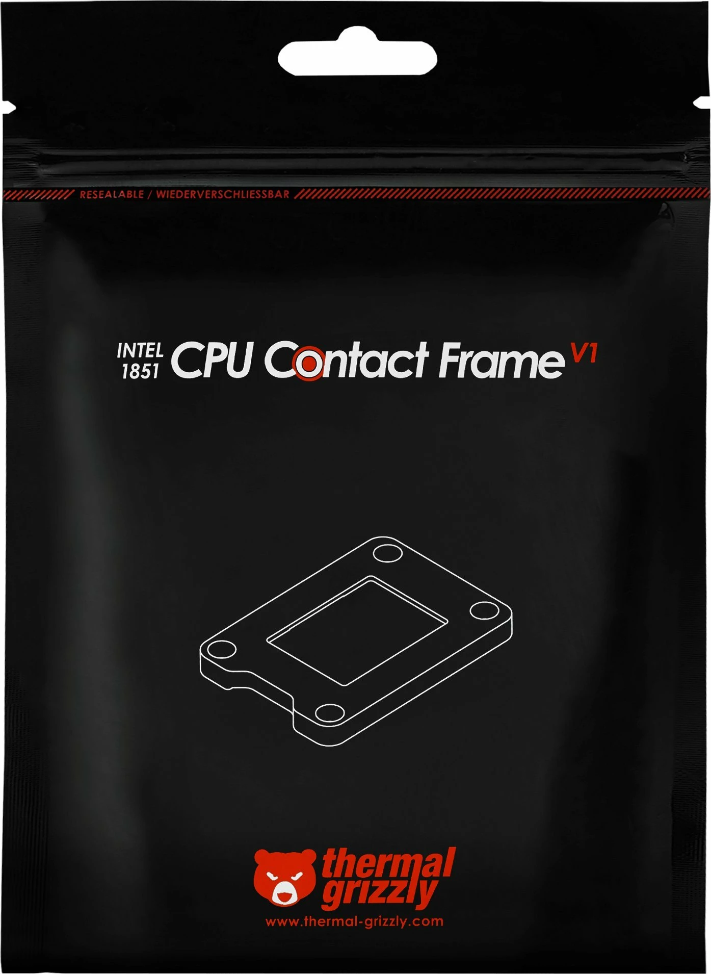 Kornizë kontakti CPU Thermal Grizzly Intel 1851 CPU Contact Frame V1, e zezë