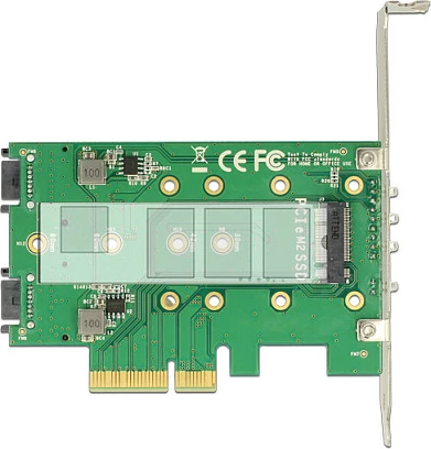Kartë zgjerimi PCIe DeLOCK 89518, 3x M.2 (2x SATA + 1x PCIe), braketë standard/low-profile