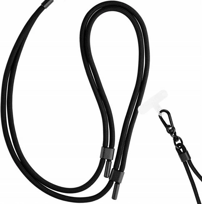Rrip qafe për celular Fixed FIXNU-V-BK, universal, 40-76 cm, me karabiner, e zezë