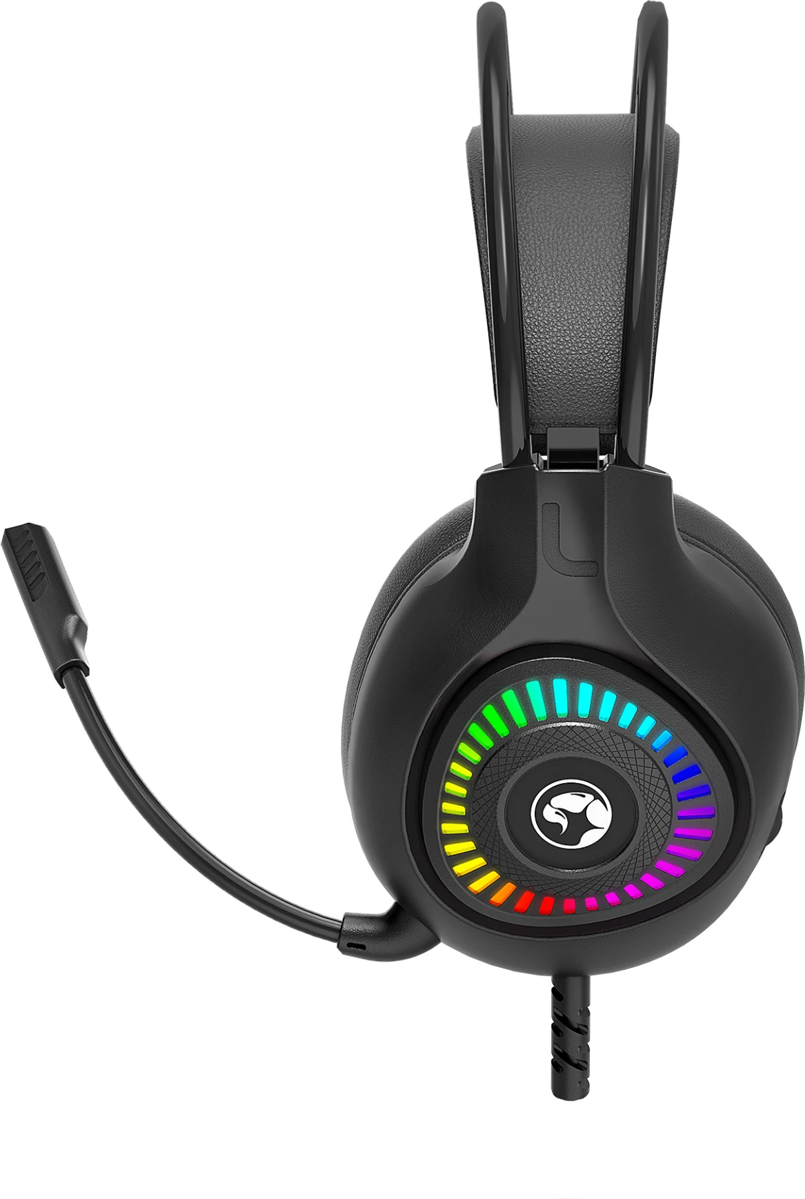 Kufje gaming Marvo H8325, wired USB 2.0, RGB, stereo, me mikrofon, zezë