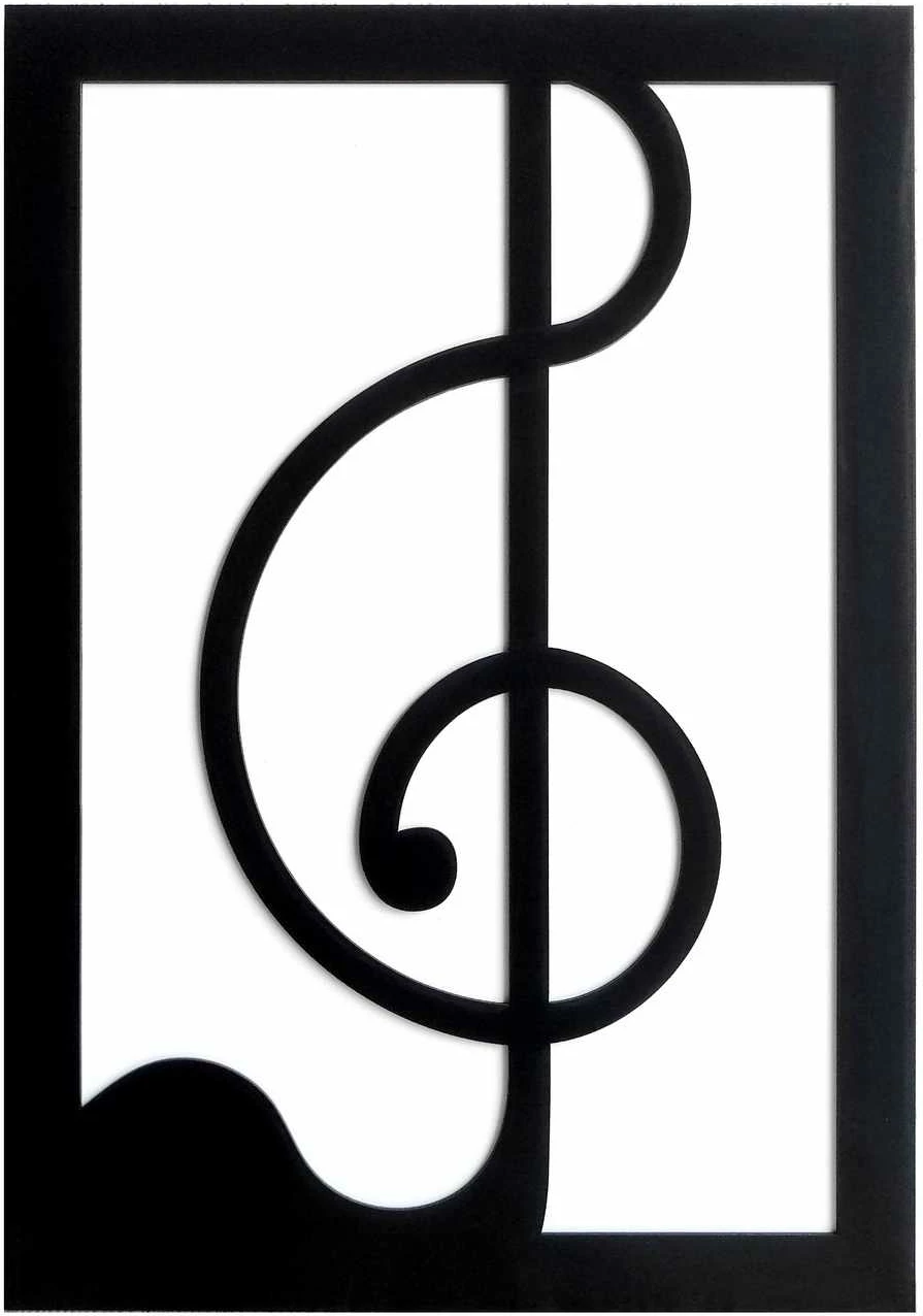 Pikturë dekorative me kornizë MDF, Wallity, Treble, e zezë dhe e bardhë