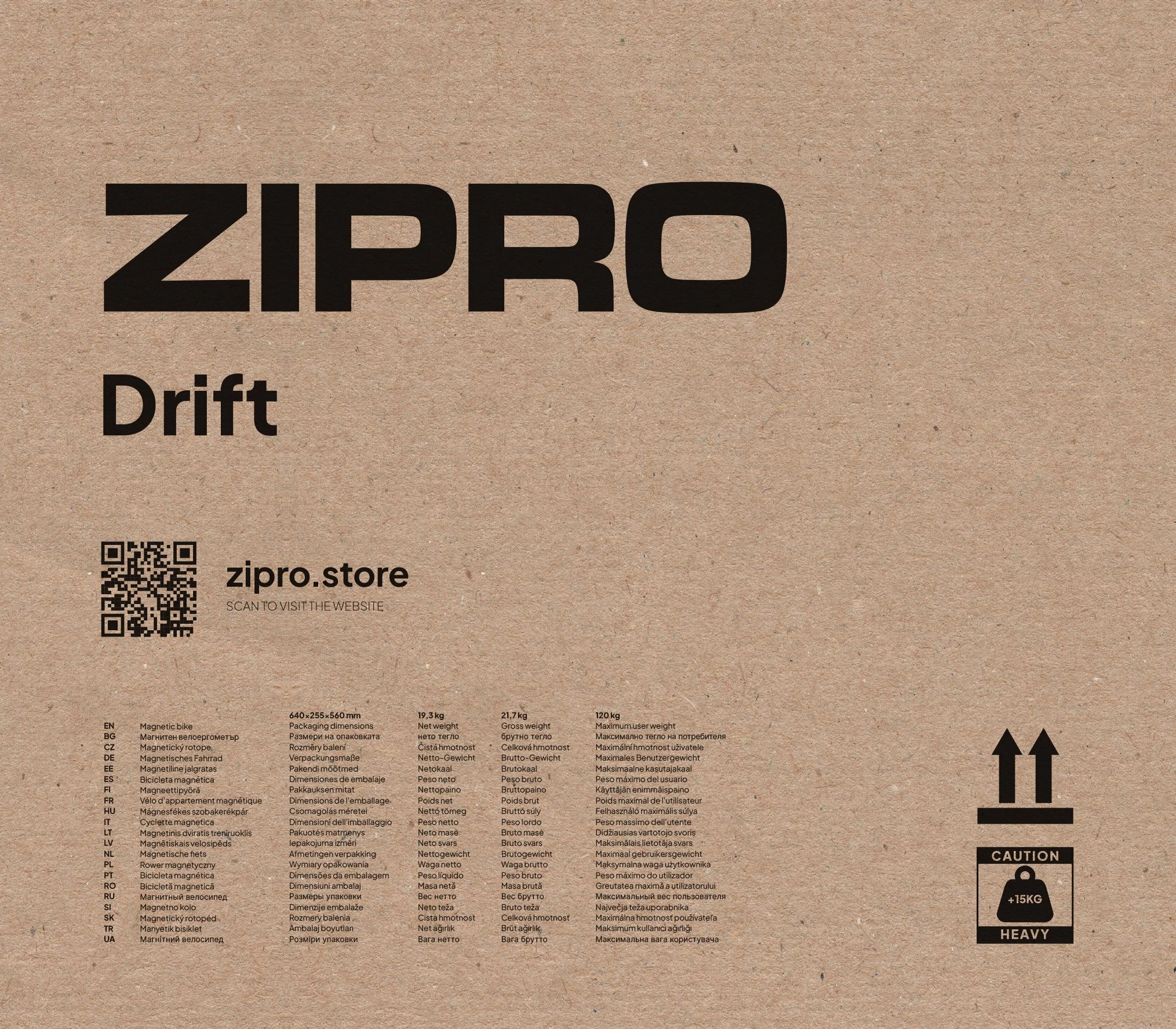 Biçikletë stacionare Zipro Drift magnetike, volant 6 kg, 8 nivele, max 120 kg, e zezë
