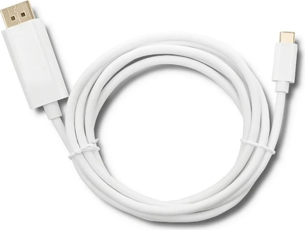 Kabllo Qoltec DisplayPort Alternate mode, USB 3.1 typ C męski, DisplayPort męski, 5K, 2m, bardhë