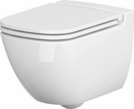 Tas tualeti i varur Cersanit Caspia CleanOn K701-103-ECO 54 x 36.5 cm, me ulëse duroplast soft-close, i bardhë (set)