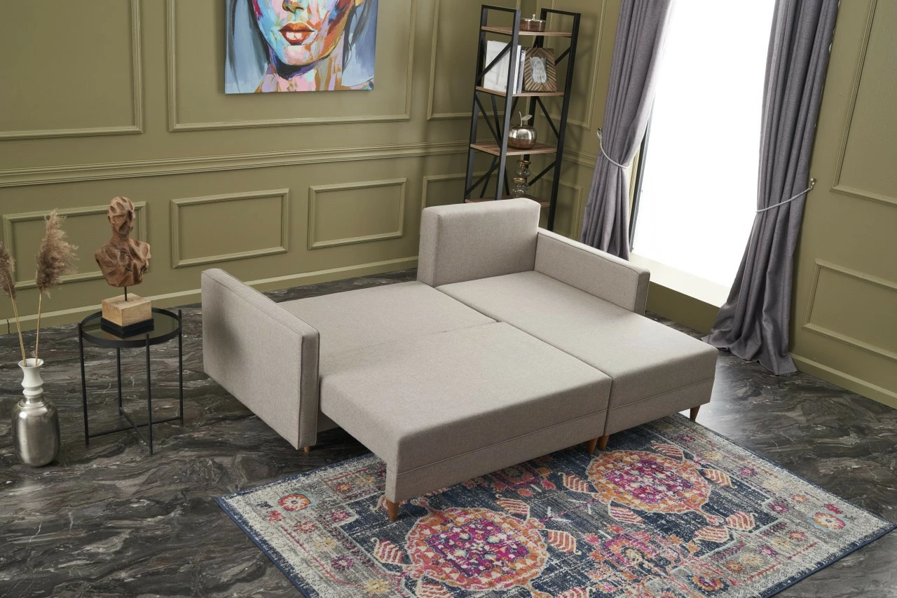 Kënd divan-krevat Aydam, ngjyrë krem, Atelier del Sofa