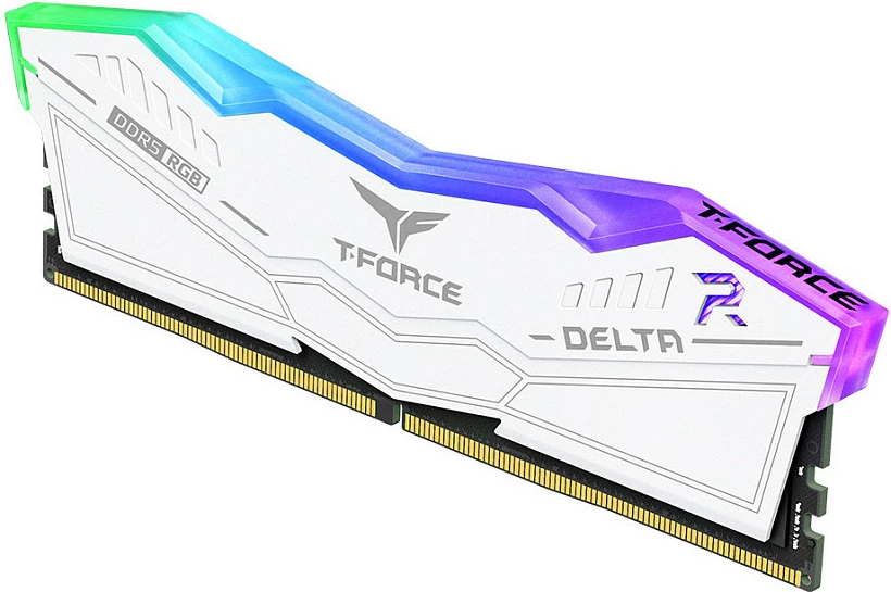 RAM Memorje Team Group T-Force Delta RGB DDR5 32GB (2x16GB) 6400MHz CL32, e bardhë