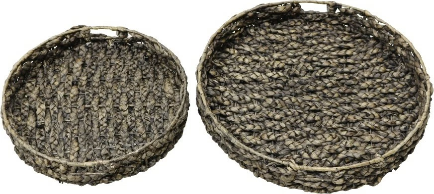 Set tabakash SALV prej hiacinte dhe hekuri, natyrale/zeza, 2 copë, 50x50x8 cm