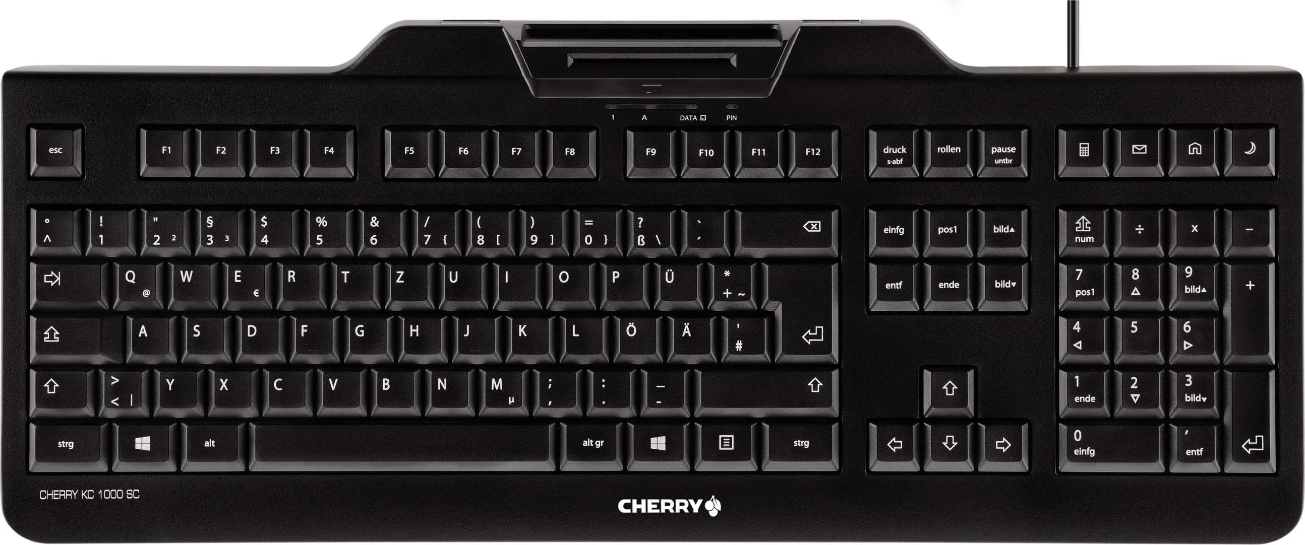 Tastierë Cherry KC 1000 SC, Full-size, Wired, USB, QWERTZ, E zezë