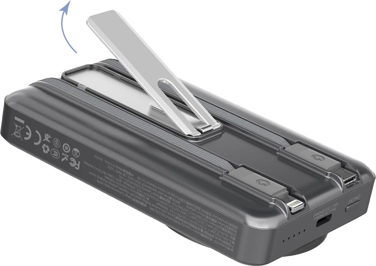 Powerbank Dudao K29, 10000mAh, MagSafe, me kasë metalike, USB-C/Lightning, Argjend