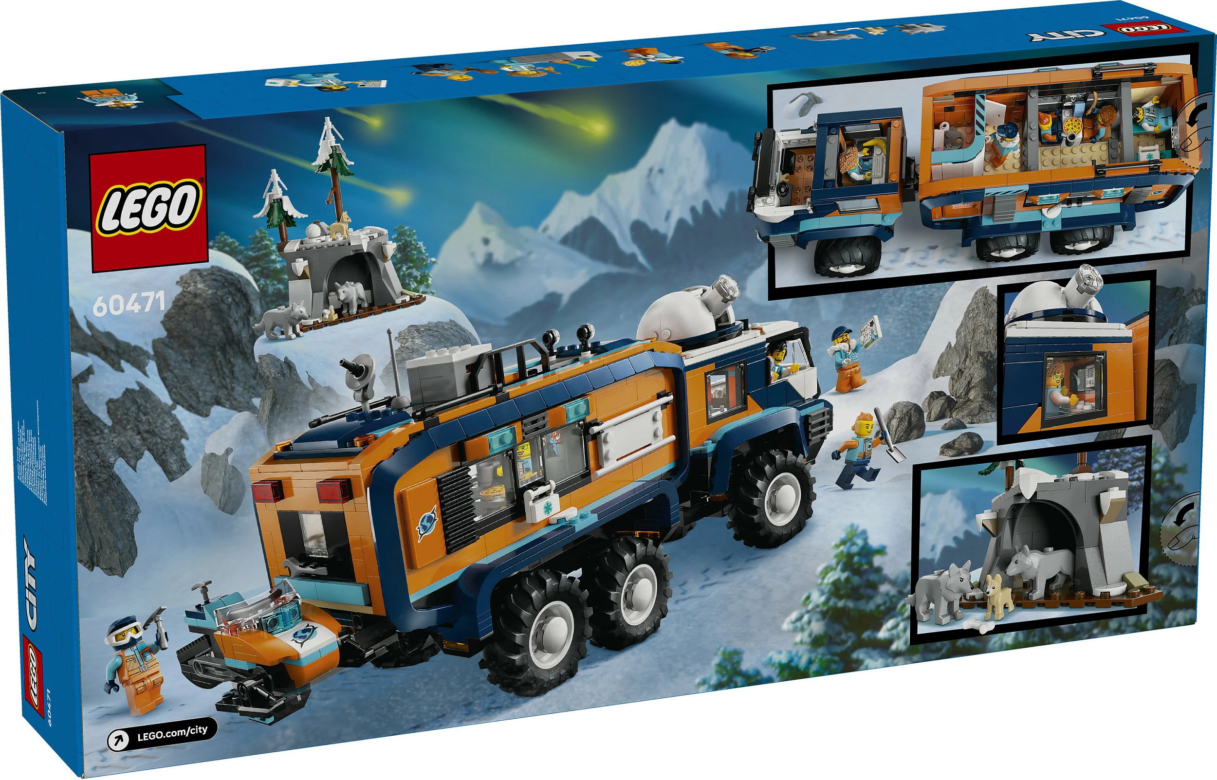 Set ndërtimi LEGO City 60471 Arctic Explorer Science Lab Truck, 1064 copë, multikolor