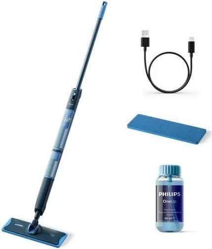 Mop elektrik Philips 5000 OneUp XV5113/01, pa kabllo, rezervuar uji, blu