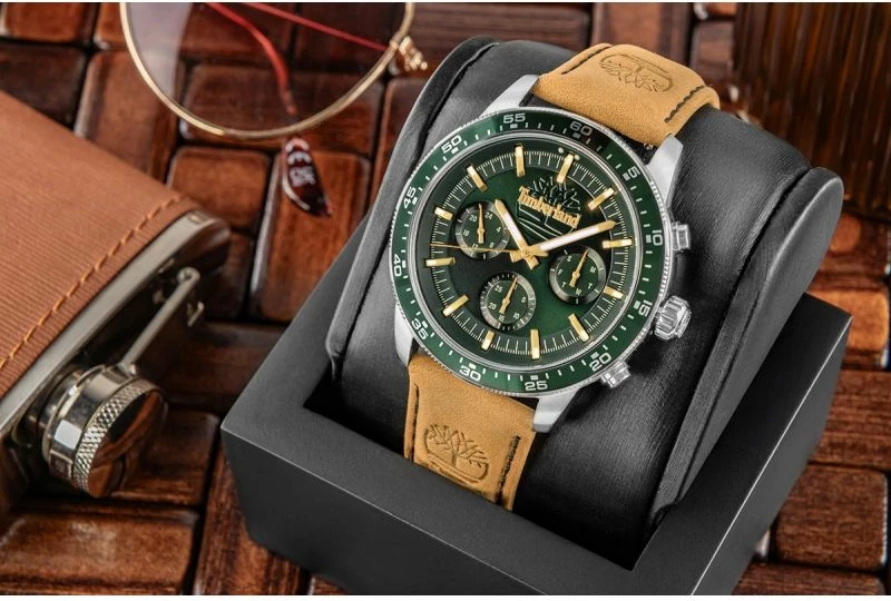 Orë dore meshkuj Timberland Parkman TDWGF0029001, e gjelbër, set me çantë