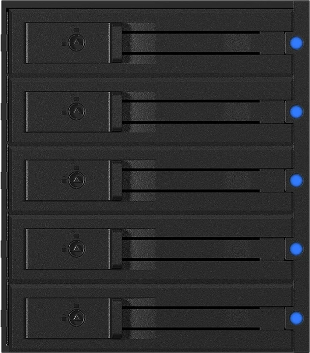 Backplane hot-swap për HDD ICY BOX IB-575SSK-12G, 5x3.5", SAS/SATA 12Gb/s, me kyç, e zezë