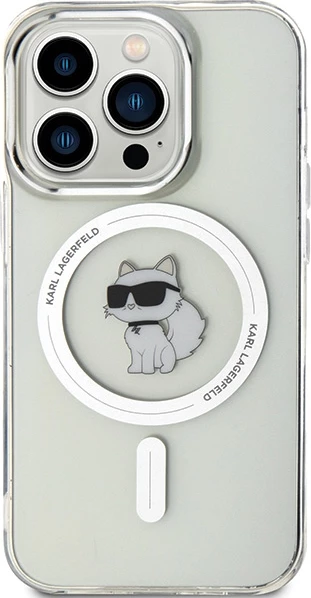 Mbështjellës Karl Lagerfeld IML Choupette MagSafe për iPhone 14 Pro, Transparent
