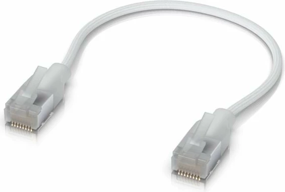 Kabllo rrjeti Ubiquiti UACC-Cable-Patch-EL-C6A-0.15M-W-24 Cat6A 0.15 m F/UTP PoE++, e bardhë, paketë 24 copë