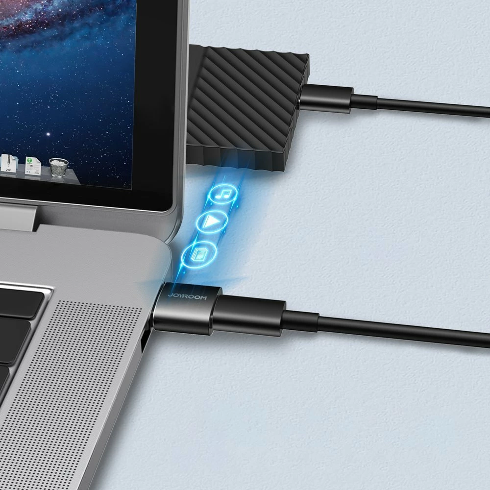 Adapter, Joyroom, S-H152, USB-C (femër) në USB-A (mashkull), USB 3.2 Gen 1 5Gbps, e zezë, set 2 copë