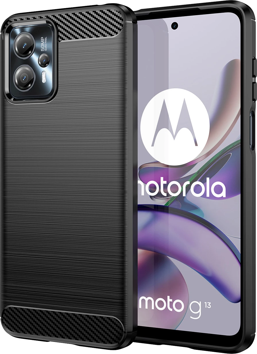Mbështjellës Hurtel Carbon Case për Motorola Moto G13, TPU, i zi