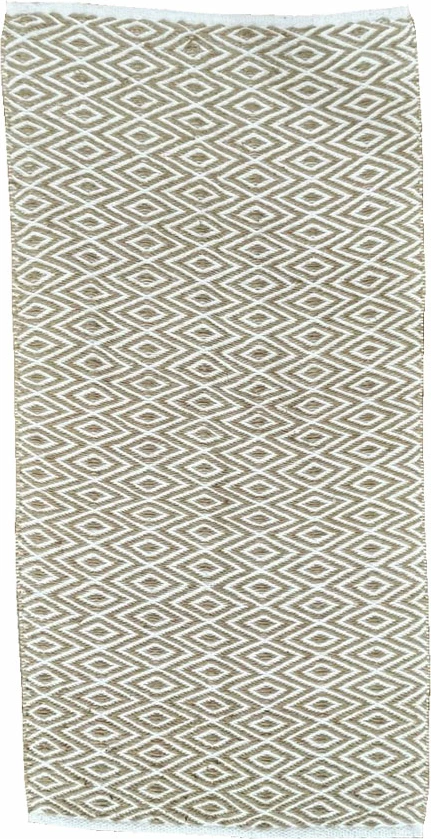 Qilim korridori Tess, jute dhe pambuk, bezhë-bardhë, 70x140