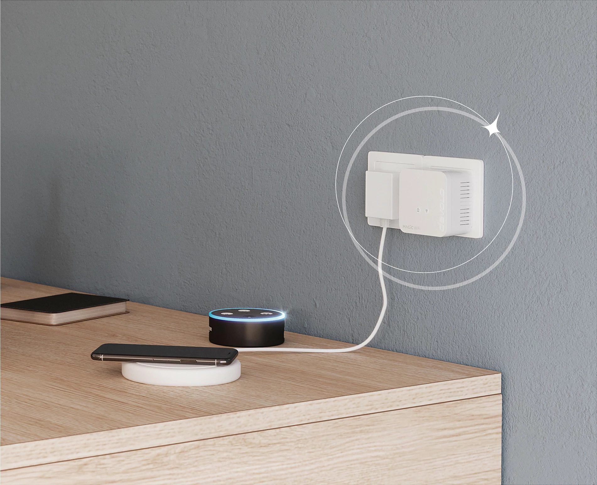 Kit Powerline/Wi‑Fi Devolo Magic 1 WiFi mini, 1200 Mbit/s, Fast Ethernet, i bardhë