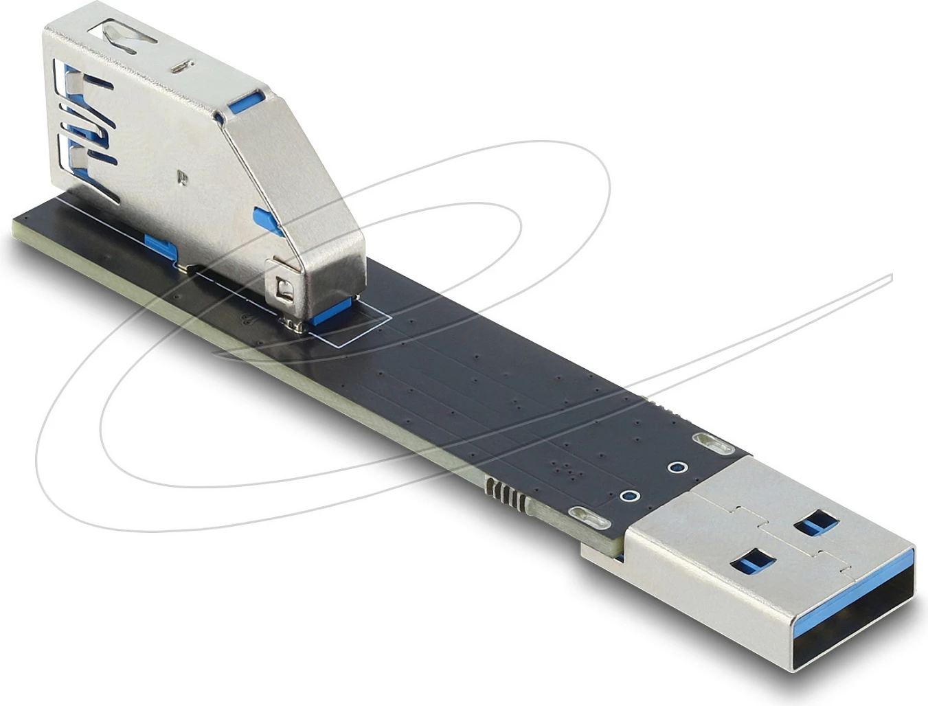 Adapter USB DeLOCK, USB Type-A femër në mashkull, 10 Gbps, 90° poshtë, i zi