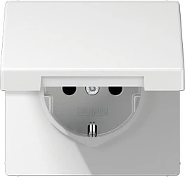 Prizë muri Jung LS1520BFKLWW, SCHUKO, me kapak, e bardhë