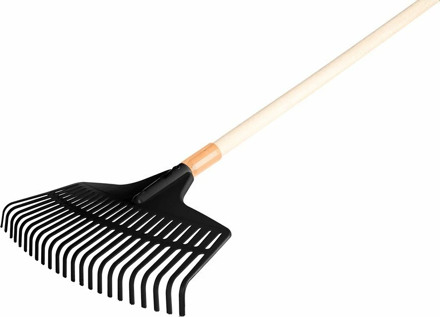 Rastrellë për gjethe Verto, 46 cm, 12 dhëmbë, pa dorezë, e zezë