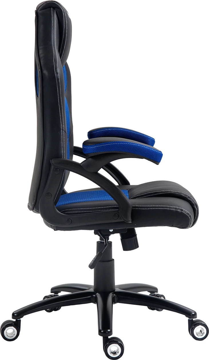 Karrige gaming/zyre UVI Storm UVI7002, rregullim lartësie 10 cm, mekanizëm butterfly, pjerrësi deri 30°, blu/e zezë