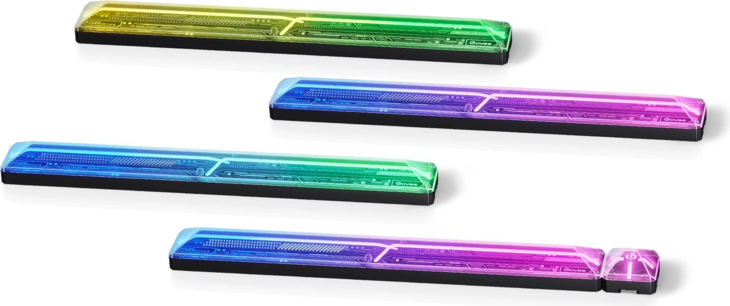 Drita muri gaming Govee Gaming Wall Lights, Wi‑Fi, 16 milion ngjyra, sinkronizim me muzikë, set 4+1