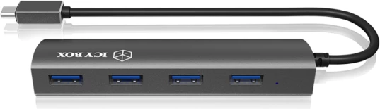 Hub USB-C ICYBOX IB-AC6405-C, 4x USB-A 3.0, 5 Gbit/s, alumin, antracit