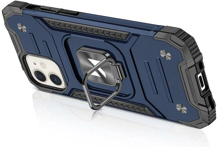 Mbështjellës Wozinsky Ring Armor për iPhone 14 Plus, me unazë dhe mbajtës magnetik, Kaltër