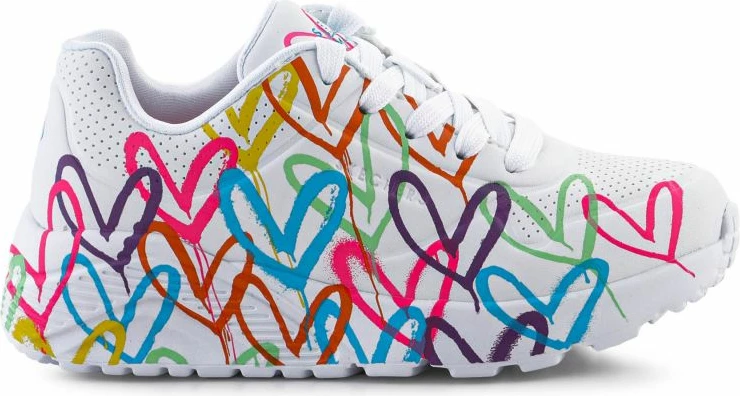 Atlete për fëmijë Skechers, të bardha dhe me ngjyra [Madhësia: 28]