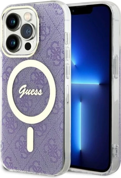 Mbështjellës Guess 4G MagSafe për iPhone 14 Pro 6.1", vjollcë