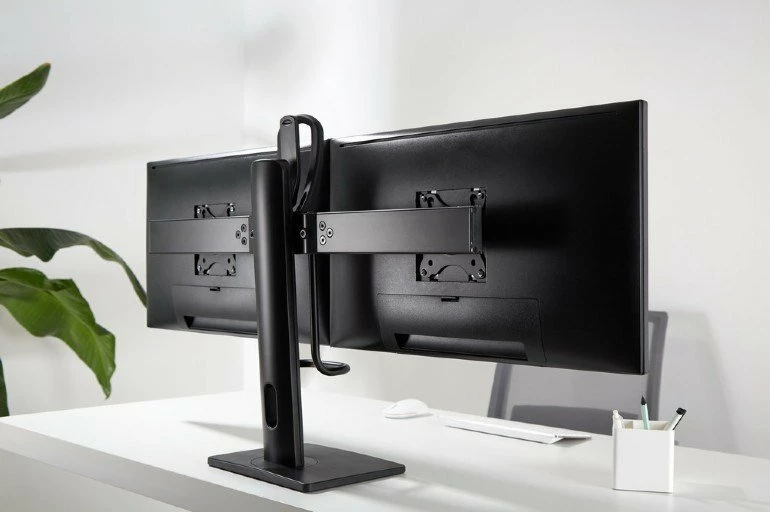 Mbajtës desktopi për 2 monitorë Gembird MS-D2-01 17"-27" VESA 75x75/100x100 max 6 kg, i zi