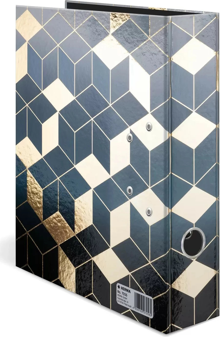 Dosje HERMA 7056, A4, karton, 7cm, blu/artë