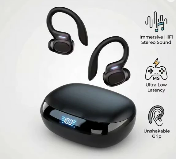 Kufje Sportive Wireless IPX7 me Kapëse Veshësh për Aktivitet Fizik