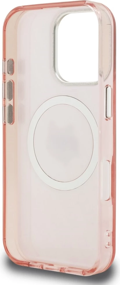 Mbështjellës Karl Lagerfeld IML Choupette Head Logo MagSafe për iPhone 16 Pro Max, rozë, me kuti