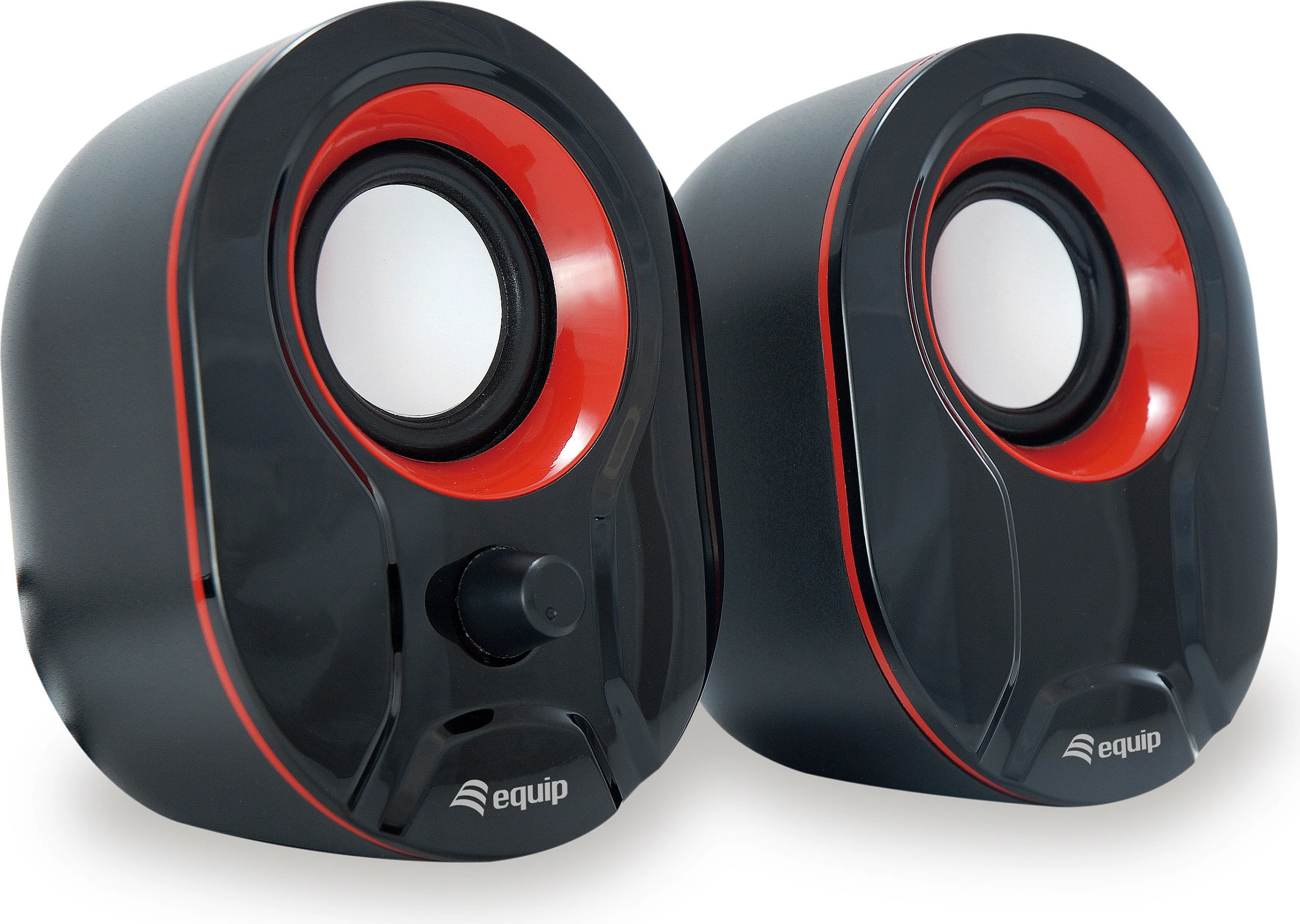 Boksa stereo 2.0 Equip, 3W, lidhje me kabllo, USB, 3.5mm, zi-kuqe