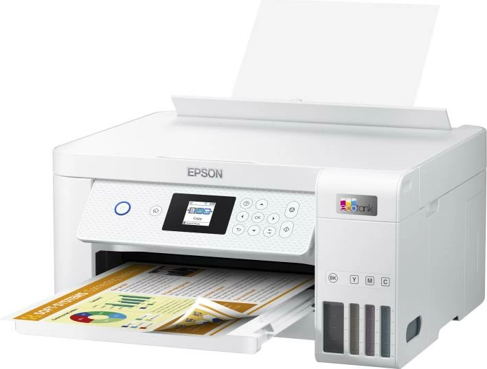 Printer multifunksional Epson EcoTank ET-2856 (C11CJ63406), Inkjet, Wi‑Fi/Wi‑Fi Direct, duplex, LCD 3.7 cm, Bardhë